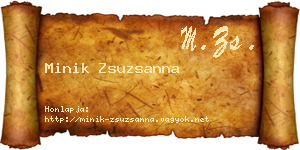 Minik Zsuzsanna névjegykártya